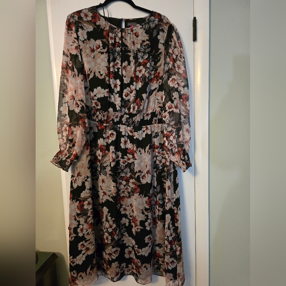 Plus size chiffon floral dress